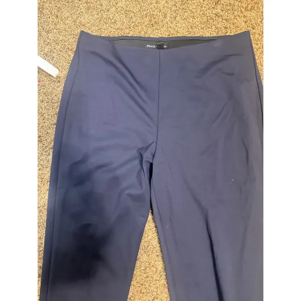 Peace of Cloth Navy Blue Pull On Slim Straight Leg Pants Womens Medium Stretch - Image 2