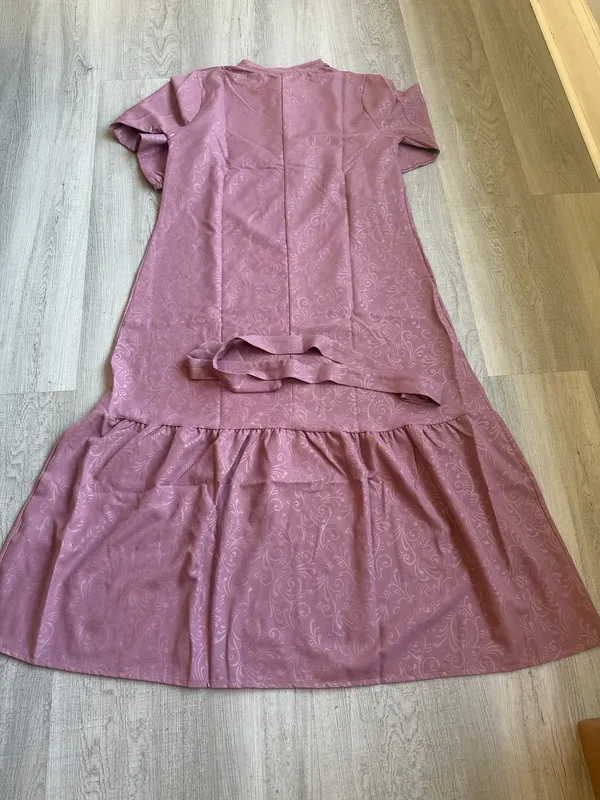 Ilmek Long Pink Dress, Size 42, NWT — Elegant, Long-Sleeve, with Belt - Image 8