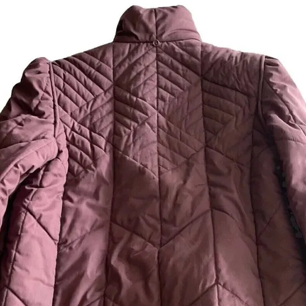 Saxton Hall Women’s Purple Quilted Warm Midi Jacket Puffy Coat Size M - Image 11