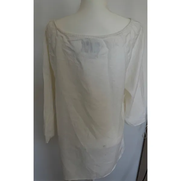 Reformation White 100% Linen Pineapple Embroidered Tunic Top Small Beach Coverup - Image 2