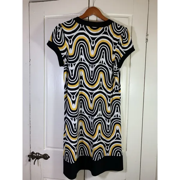 ABS Allen Schwartz Retro Y2K 70s Style Dress Womens Large‎ Square Neck Stretch - Image 4