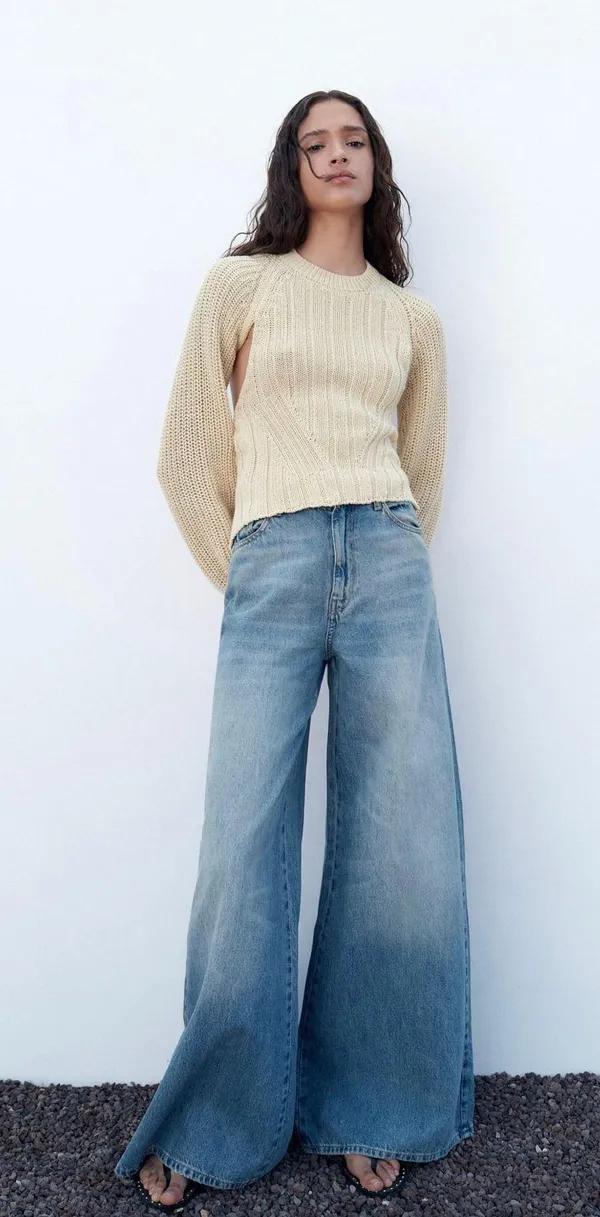 ZARA Open Back Knit Sweater Top - Image 3