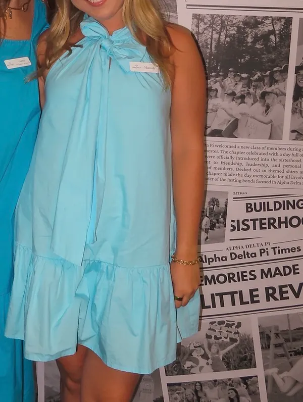Hazel and Olive AQUA BOW TIE MINI DRESS - Image 3