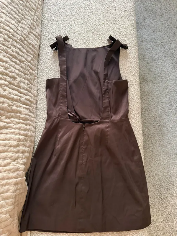 Gianni Bini Brown open back high neck mini dress - Image 8