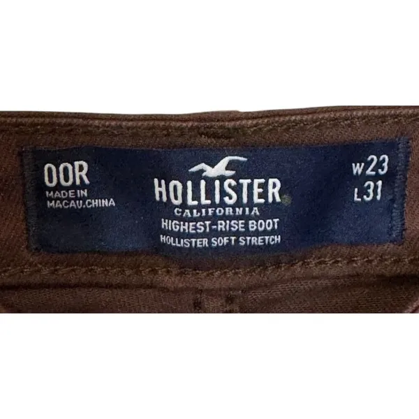 Hollister Women's Pants Highest-Rise Bootcut Leg Split Side Hem Brown‎ 23x31 NWT - Image 7
