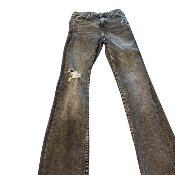 MANGO Denim Soho Black Jeans Size 2 Distressed - Image 2