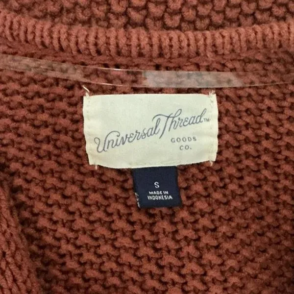 Universal Threads Cardigan Ruffle Open Knit Brown Small Sweater - Image 3