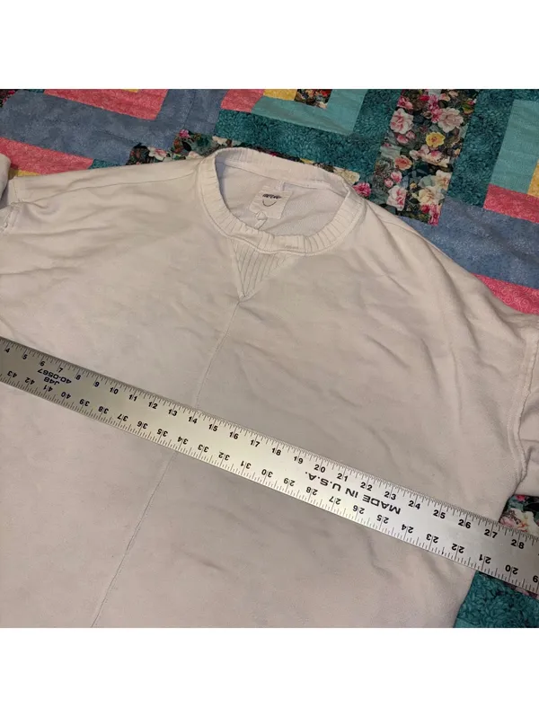Aerie Womans Medium White Crewneck Long Sleeve Sweatshirt Cotton Polyester Blend - Image 8