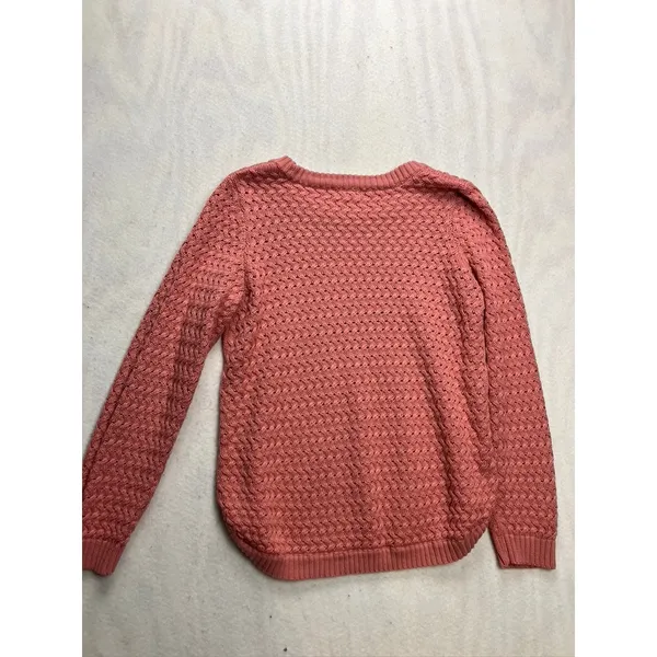 Venus Sweater‎ Women Medium Pink Textured Side Button Crew Neck - Image 7