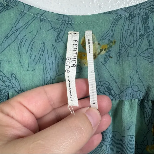 Feather Bone by Anthropologie Butterfly Semi Sheer Wrap Dress Size Small‎ - Image 6