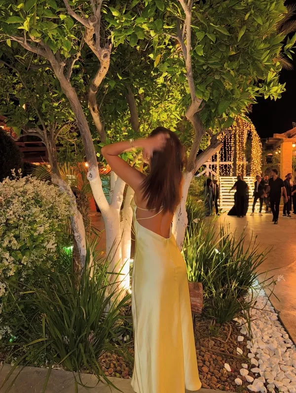 Zara maxi dress flowy butter yellow satin effect wedding evening party - Image 10