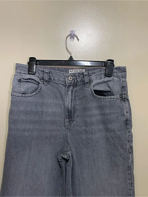 We The Free High Rise Baggy Straight Leg Jeans in Faded Gray - Image 3