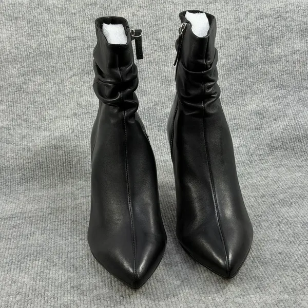 Bella Vita Size-6W~Woman Danielle Leather Black Slouch Ankle Booties - Image 4