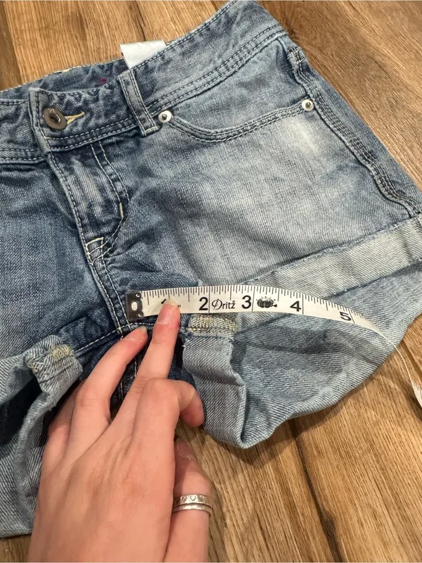 EXPRESS 100% Cotton Vintage 2000s Y2k Low-rise Cuffed Micro Jean Shorts | Sz 0 - Image 7