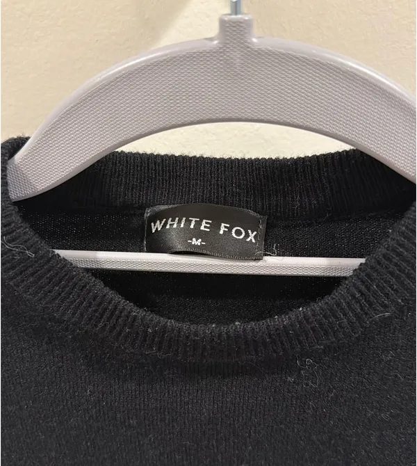 White Fox Black cropped sweater - Image 2
