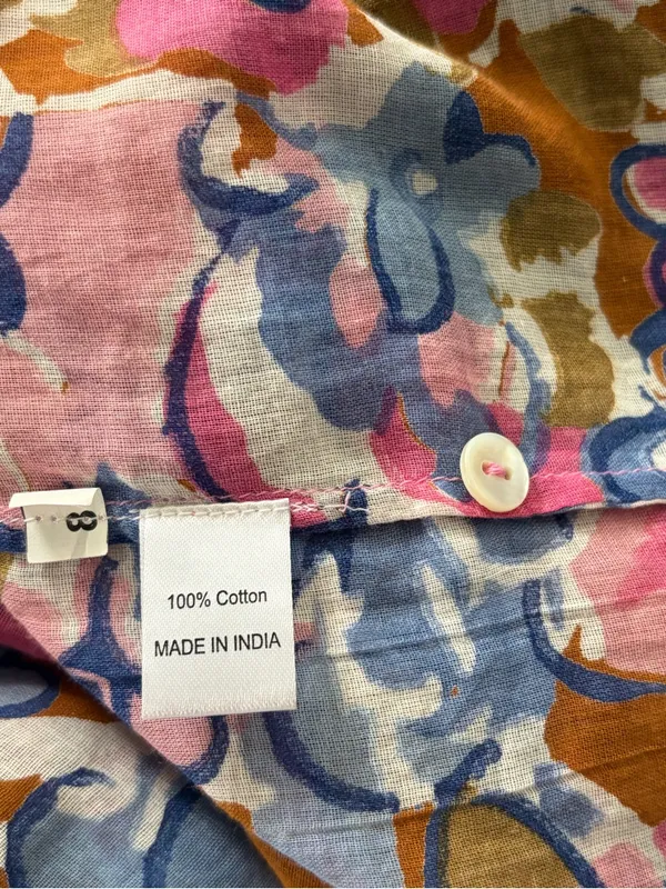Banjanan Tuckernuck Ella Flora Floral Button-boho Front summer Blouse Shirt xs - Image 11