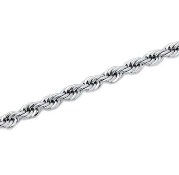 Unisex 14KT white Gold Overlay Bracelet Length: 8.5" Wide: 6mm - Image 3