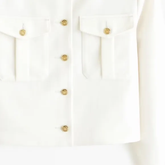 NWOT Abercrombie & Fitch Collarless Suiting Jacket Off White Ecru Large - Image 4