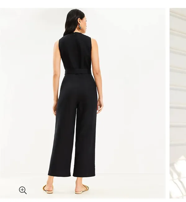 Linen Blend Belted Jumpsuit - Image 3