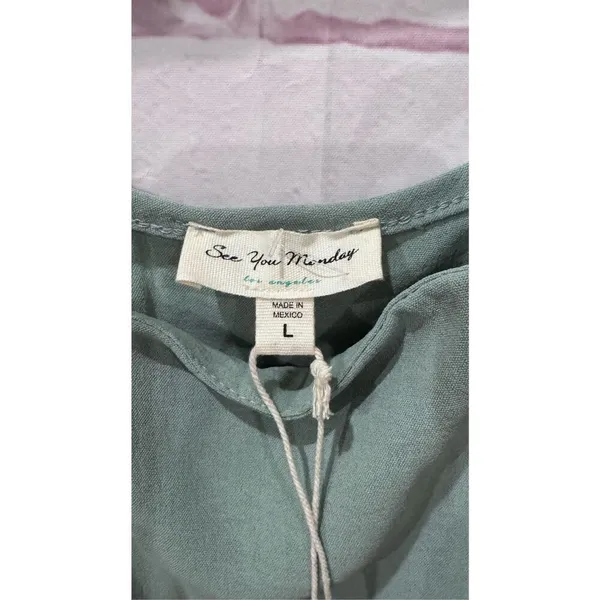 See‎ you Monday green dress size large flowy beach vacation - Image 5