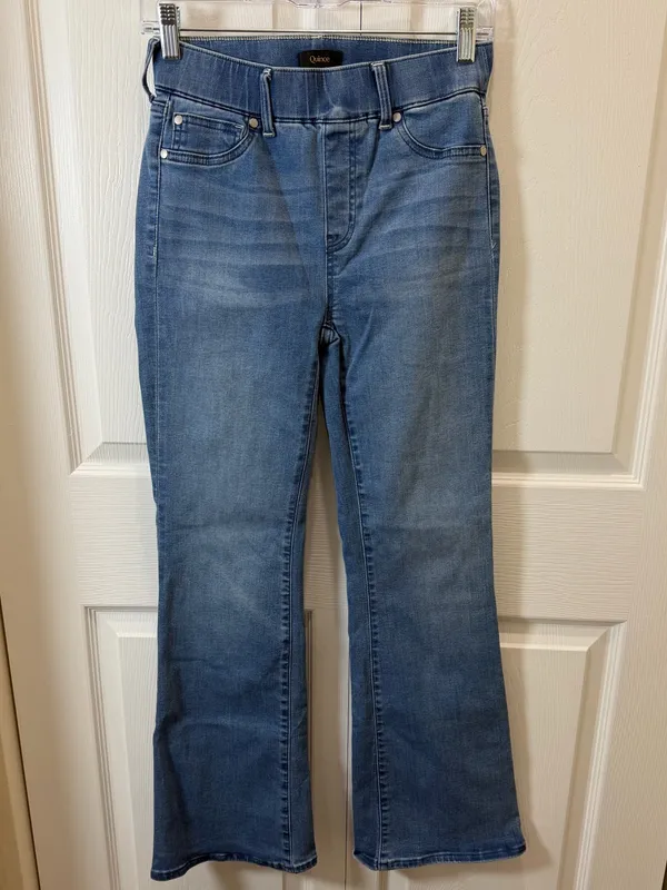 Quince Nina Pull-On Stretch Flare Jeans Laguna Blue Jeans Size XS - Image 4