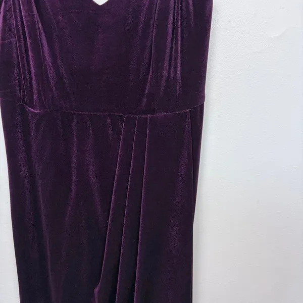 Lulus‎ Velvet Tulip Hem Maxi Dress Purple Romantic Evening Cocktail Size Large - Image 5