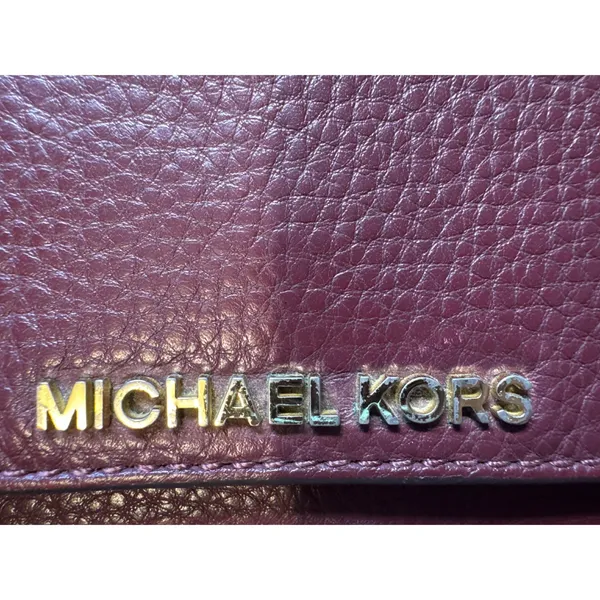 Michael Kors Crossbody Shoulder Bag Leather Burgundy Chain Strap 9x7‎ - Image 10