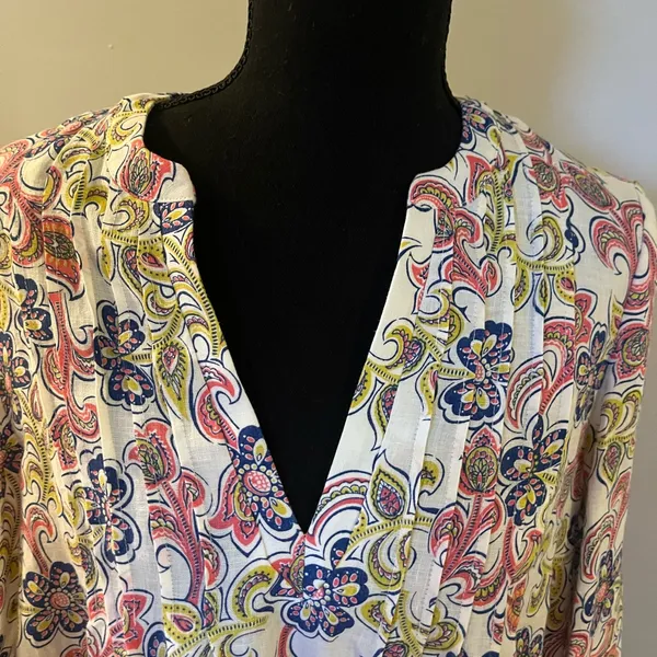 Boden floral tiered linen‎ dress. Size 4 - Image 3