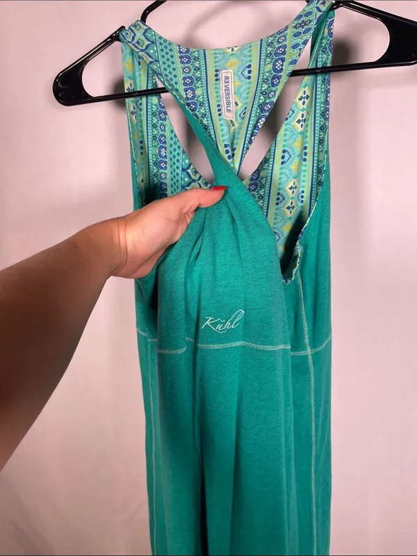 Kuhl Womens Reversible Dress Blue Green Medium - Image 2