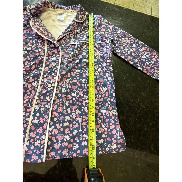 Munki Munki Women's Pajamas Sz S Satin Floral Wine Mimosa Champagne Sleep Set PJ - Image 13