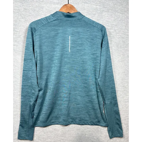 Nike Dri-FIT Running Womens M‎ Top Quarter Zip Pullover Long Sleeve Teal Blue - Image 3