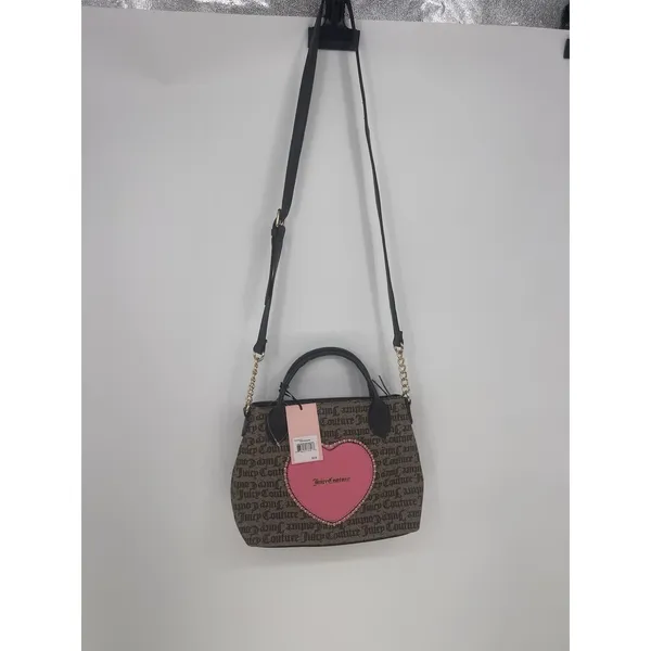 JUICY COUTURE LOVE NEVER DIES MINI TOTE CROSSBODY‎ BAG Brown TAUPE - Image 5