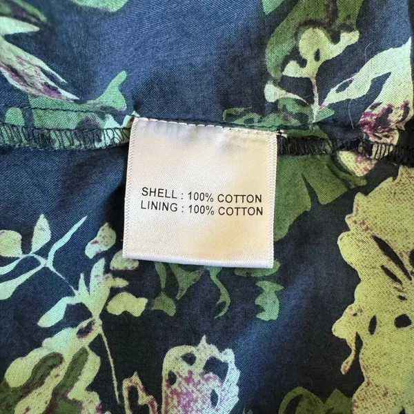 Called to Surf Citrus & Lemon Floral Smocked Puff Sleeve Cotton Maxi Dress Small - Image 4