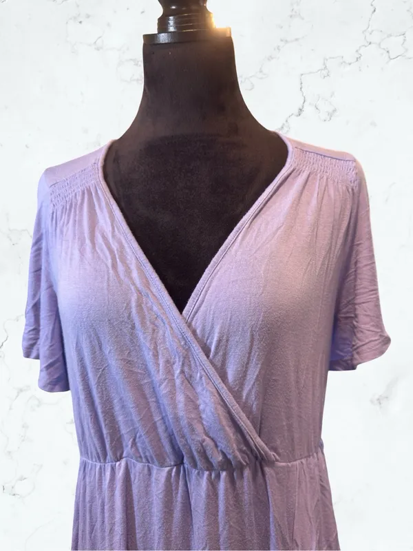 ISABEL MATERNITY Ruffle Maxi Dress Romantic Boho Nursing Friendly Lavender‎ M - Image 3