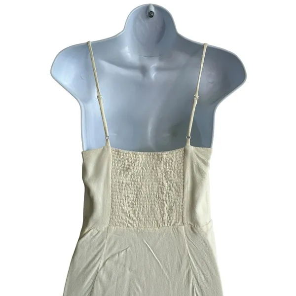 Wilfred Bellow dress Sz 4 babydoll Slip Ruched Bodice whipped yellow Aritzia - Image 7