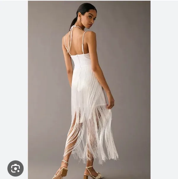 Delfi Collective Fringe Dress White - Image 2
