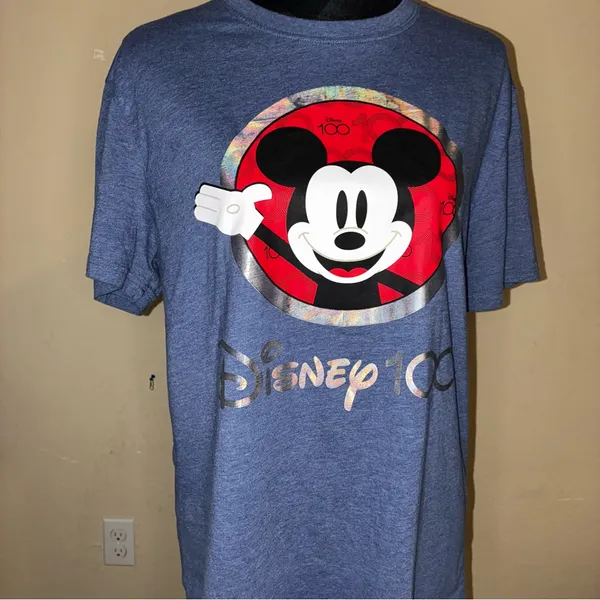 Disney Mickey Mouse Red and Blue Graphic Tee - Image 2