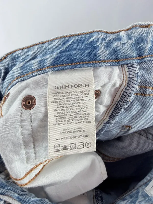 Denim Forum The Romy Mid Rise Classic Straight Leg Jeans Light Blue 23 x 30 Long - Image 7