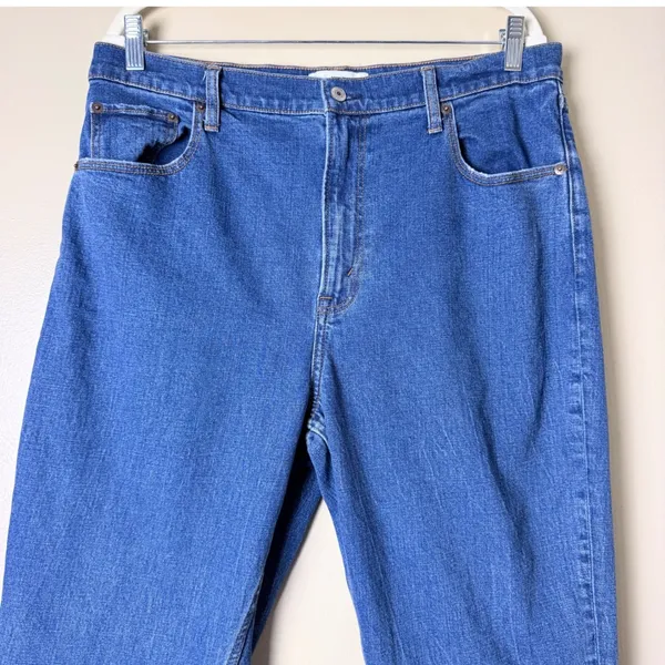 Abercrombie & Fitch Straight Jeans Women Sz 16L Blue Ultra High Rise Stretch - Image 3