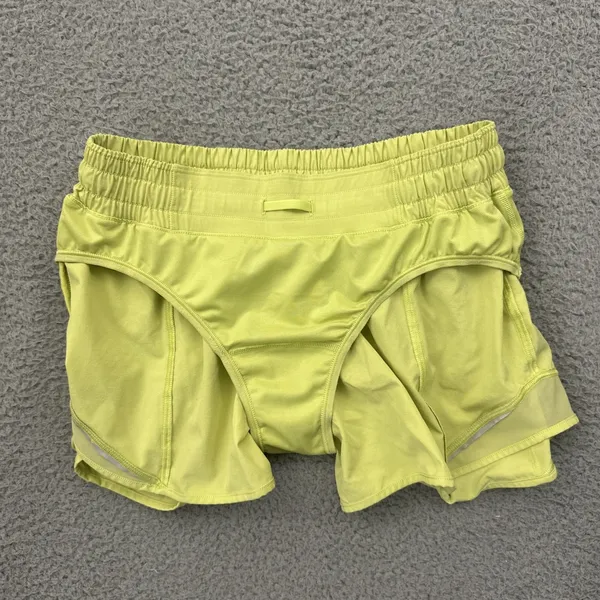 Lululemon Hotty Hot Shorts Low Rise 4" Yellow Vibe Athletic Athleisure Women's 6 - Image 3