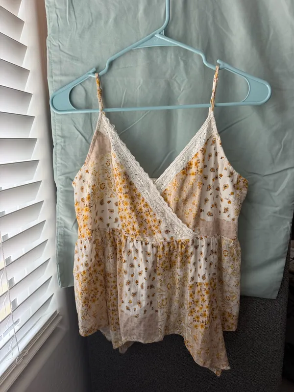 American Eagle Floral Patchwork Lace Cami Top  - Image 2
