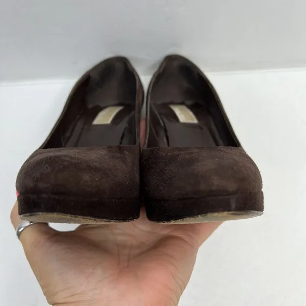 Michael Kors Collection Size 7 Pumps Heels Brown Suede Platform Designer Italy - Image 7