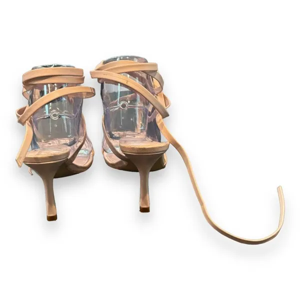 MARC FISHER‎ Womens Beige Dominic Square Toe Stiletto Leather Thong Sandals 6M - Image 3