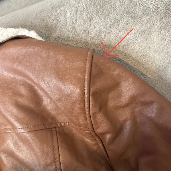 Torrid Sherpa Lined Moto Jacket Size 1X Brown Faux Leather Biker Fall Outerwear - Image 8