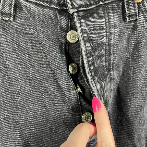 Abercrombie Fitch‎ Women Jeans Sz 2 Short Black High Rise The Dad Denim Classic - Image 5