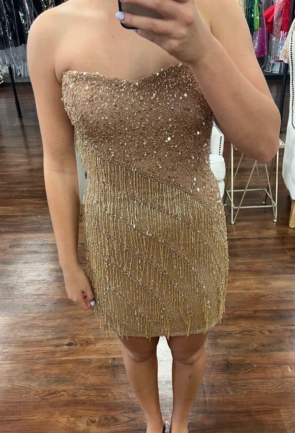 Amarra Gold Homecoming Dress - Image 4