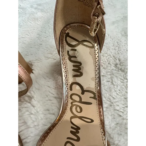 Sam Edelman Odila Rose Gold Scalloped Block Heel Sandals 6.5 Wedding - Image 6