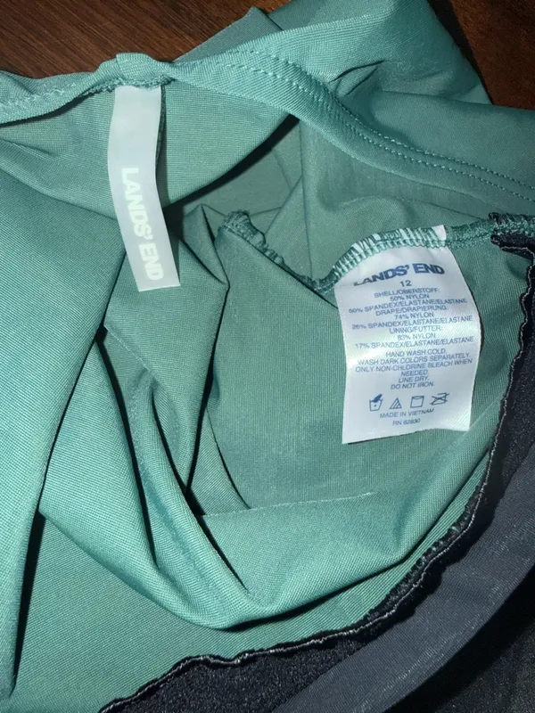 Lands' End Green Slimming Full Coverage One Piece Swimsuit Size 12 - Image 5