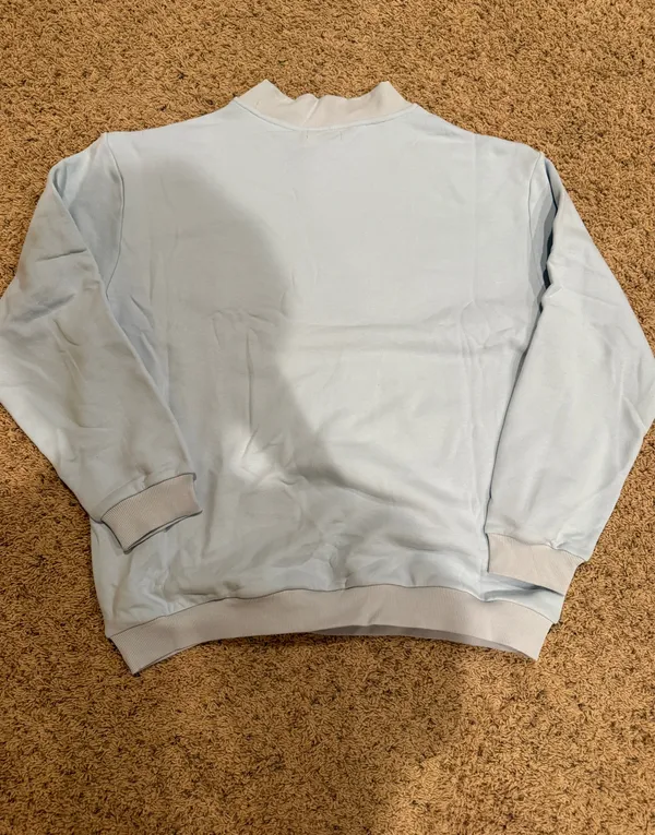 Parke Varsity mockneck sweatshirt birthday blue and pink L/XL - Image 5