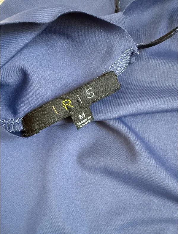Iris Denim Blue Asymmetrical Bodysuit.  Size Medium - Image 3